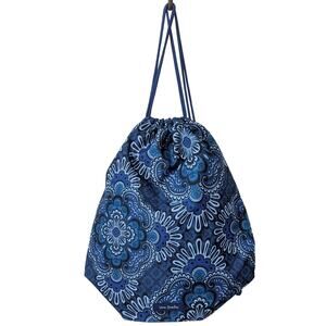 Vera Bradley Blue Tapestry Lightweight Canvas Drawstring Backpack